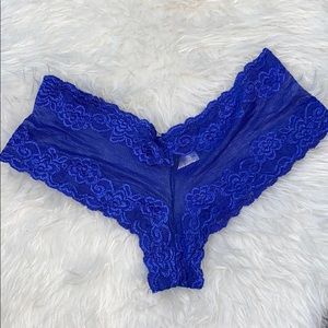 Frederick's Hollywood Blue Lacey Underwear Sz XXL
